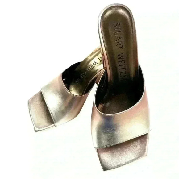 Stuart Weitzman TIA 85 slide pyrite multi color leather US 6 Shelf pull - Picture 8 of 10